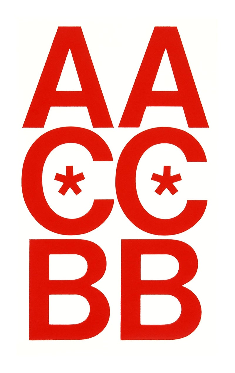 Chartpak Self-Adhesive Vinyl Capital Letters, 3 Inches High, Red, 50 per Pack (01072) - Image 2